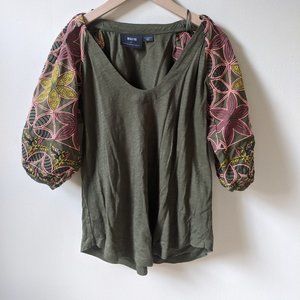 Anthropologie- Maeve Women's green blouse